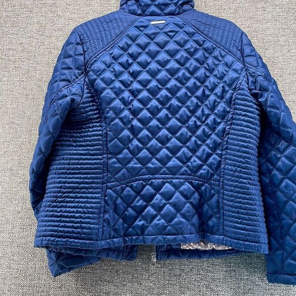 Marc New York Jacket Womans Large Blue Diamond Quilted Full Zip Warm Classic - Picture 4 of 10